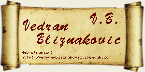 Vedran Bliznaković vizit kartica